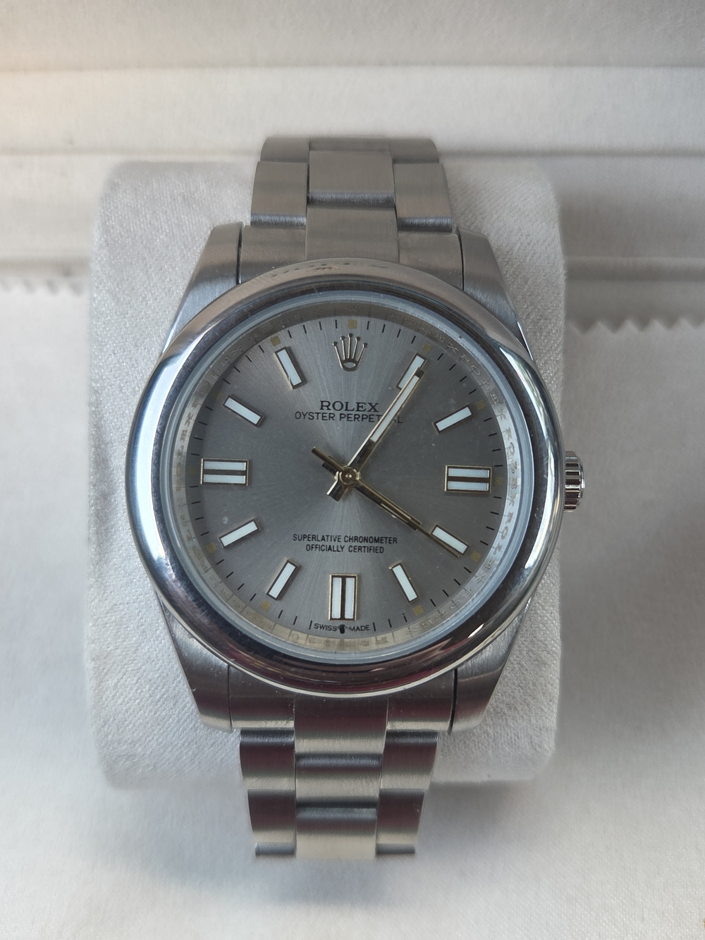 Rolex Oyster Perpetual Stainless Steel Watch - Silver Dial